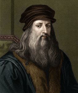 Portret van Leonardo da Vinci (1452-1519), Italiaanse schilder. door Unknown artist