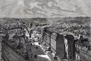 De grote werken van Haussmann - Transformaties van Parijs onder het Tweede Keizerrijk, Parijs Haussmannien (Boulevard, Haussmannien werken) - De doorbraak van de rue Étienne Marcel - van de rue Turbigo naar de Place des Victoires - gravure in 