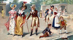 De Tuilerieën aan het einde van de 18e eeuw. Liebig chromolithografie uit de 19e eeuw