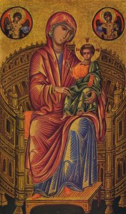 Enthroned Madonna en Kind, ca. 1260-1280 door Unknown Byzantine school