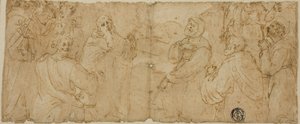 Franciscaanse Heiligen in Aanbidding door Unknown Florentine