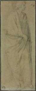 Staande gedrapeerde mannelijke figuur door Unknown Florentine