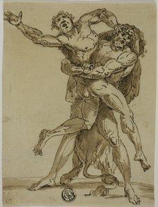 Hercules en Antaeus door Unknown Italian