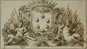 Medici wapenschild geflankeerd door Putti