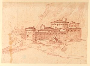 Tekening, Kasteel in de bergen, 1810-1830 door Unknown artistUnknown artist