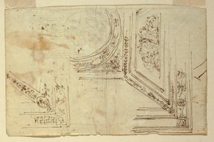Tekening, plafonddecoraties, 1810-1820 door Unknown artistUnknown artist
