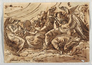 Tekening, Concert van engelen, 1813-18 door Unknown artistUnknown artist