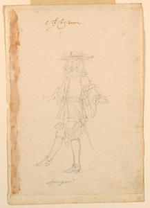 Tekening, Kostuumontwerp: Een Fransman voor een Ballet, ca. 1790 door Unknown artistUnknown artist