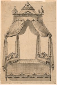 Tekening, Ontwerp voor een bed, ca. 1785 door Unknown artistUnknown artist