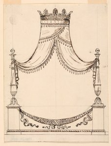 Tekening, Ontwerp voor een bed, ca. 1800 door Unknown artistUnknown artist