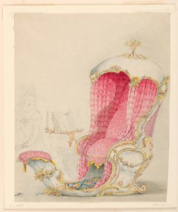 Tekening, Ontwerp voor een chaise salon, ca. 1810 door Unknown artistUnknown artist