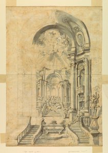 Tekening, Ontwerp voor een kerkfeest, ca. 1700 door Unknown artistUnknown artist