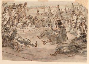Tekening, zoeaven in het kamp van St. Maur, 1859 door Unknown artistUnknown artist