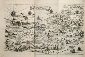 Een kaart van het land en de stad Panama door Unknown artist