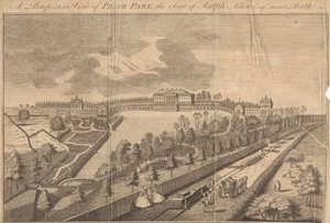 Een perspectiefaanzicht van Prior Park, het landgoed van Ralph Allen Esq. nabij Bath door Unknown artist