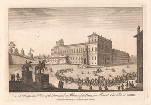 Een perspectivisch uitzicht op het Quirinaal of het paleis van de paus, op de Monte Cavallo in Rome door Unknown artist