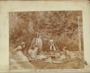Een picknickgroep. door Unknown artist
