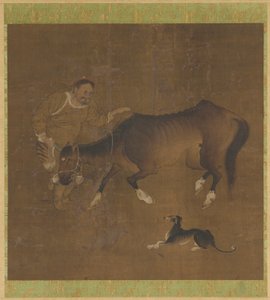 Een Tataar, een uitgemergeld paard en een hond door Unknown artist