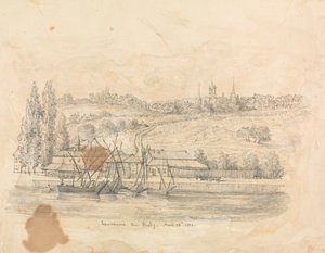 Een uitzicht op Lausanne vanaf Ouchy door Unknown artist