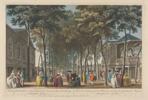 Een Uitzicht op het Orkest met de Muziekband, de Grote Wandelgang, enz. in Marybone Gardens