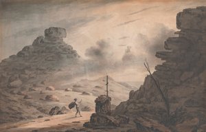 Een Uitzicht op de Vallei van Stenen, Devon, met een scène uit de Storm, Act 1 door Unknown artist