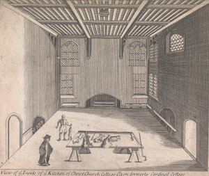 Een Uitzicht op de Binnenkant van de Keuken van Christ Church College, Oxon voorheen Cardinal College door Unknown artist