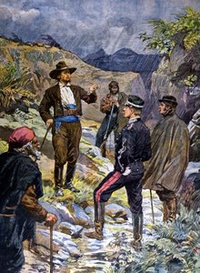 Een gendarme ter verantwoording geroepen door een bandiet uit Sardinië. 1899. door Unknown artist