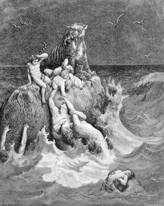 Een scène van de zondvloed, Genesis door Unknown artist