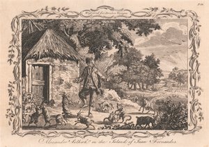 Alexander Selkirk op het eiland Juan Fernandes door Unknown artist