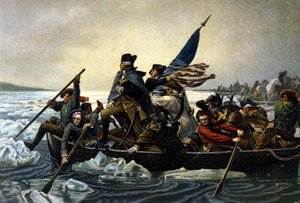 Amerikaanse Onafhankelijkheidsoorlog. Washington steekt de Delaware Rivier over. December 1776