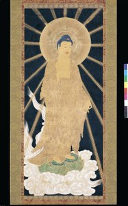Amitabha (Amida) Triade die uit de Hemel Neerdaalt door Unknown artist