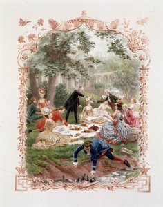 Aristocratische picknick in de tuinen van het kasteel van Versailles