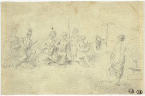 Vergadering van goden en godinnen op de berg Olympus