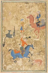 Bahram Gur en Azada, uit een Shahnama (Boek der Koningen) van Firdausi