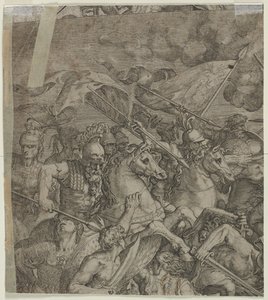 Slag bij de Milvische Brug (fragment) (verso) door Unknown artist