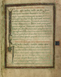 Bifolium uit een evangelielezing (fols. 5 en 12) door Unknown artist
