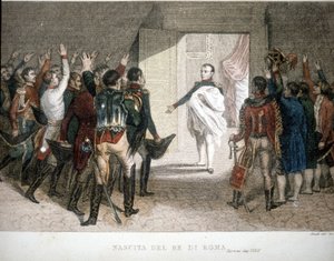 Geboorte van de Koning van Rome: Napoleon II (Francis Charles Joseph Napoleon Bonaparte), zoon van keizer Napoleon I (1769-1821). 1811-1832. door Unknown artist