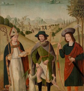 Bisschop Heilige, Sint Rochus en Sint Sebastiaan door Unknown artist