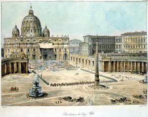 Zegen van de Paus vanuit St. Pieter van Rome, ca. 1820 door Unknown artist