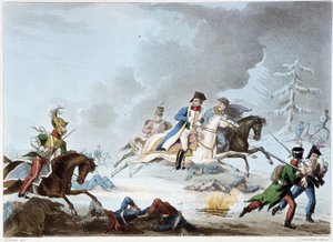 Bonaparte bij de Slag om Krasnoi - in "Napoleonic Wars" door Sutherland, Dubourg, Londen