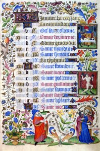 Getijdenboek uit de 15e eeuw. De maand januari. Milaan, Biblioteca Trivulziana. door Unknown artist