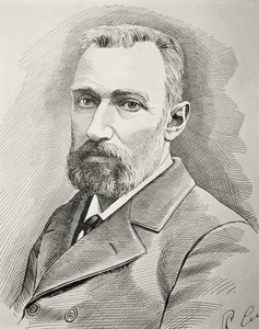 Pierre Curie (1859-1906). Franse natuurkundige. Portret van 1898. Gravure.