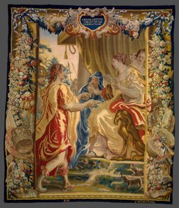 Caesar stuurt een boodschapper naar Cleopatra uit Het verhaal van Caesar en Cleopatra door Unknown artist