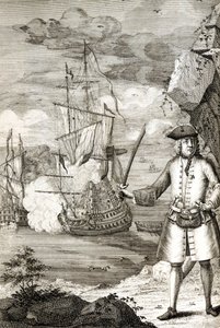Kapitein Henry Avery neemt een van de schepen van de Grote Moghul