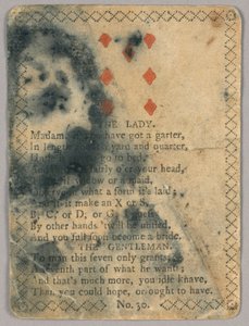 Kaart met vers door Unknown artist