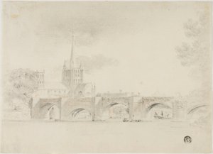 Kathedraal en Brug, Hereford door Unknown artist