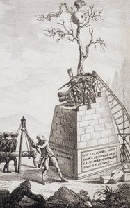 Aanklacht tegen Necker - Frontispice in Supplement à la vie privée et ministère érielle de M. Necker, Directeur général des Finances door een burger, ed. Pellet, Genève door Unknown artist