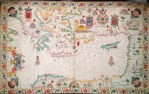 Kaart van de oostelijke Middellandse Zee, c.1600 door Unknown artist