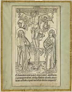 Christus aan het kruis met engelen door Unknown artist