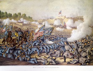 Amerikaanse Burgeroorlog (1861 - 1865): Slag bij Williamsburg. Gravure